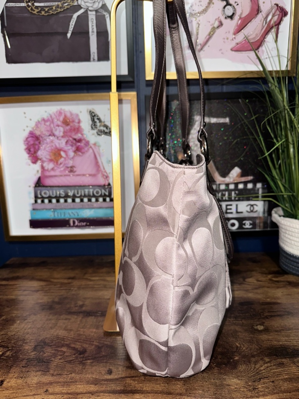 Coach Campbell Signature Metallic Belle Carryall shoulder bag - Picture 9 of 16